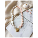 Χειροποίητο κολιέ Pink Coral and Shell Choker